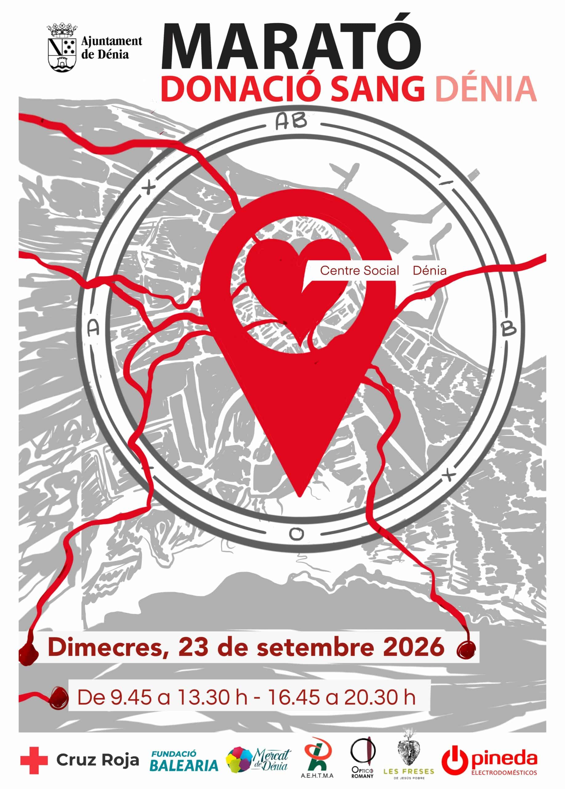 Cartel del Maratón de Donación de Sangre en Dénia - Foto: Ayuntamiento de Dénia