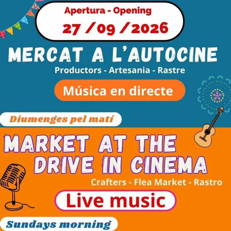 Cartel del Mercat a l'Autocine con apertura el 27 septiembre 2026