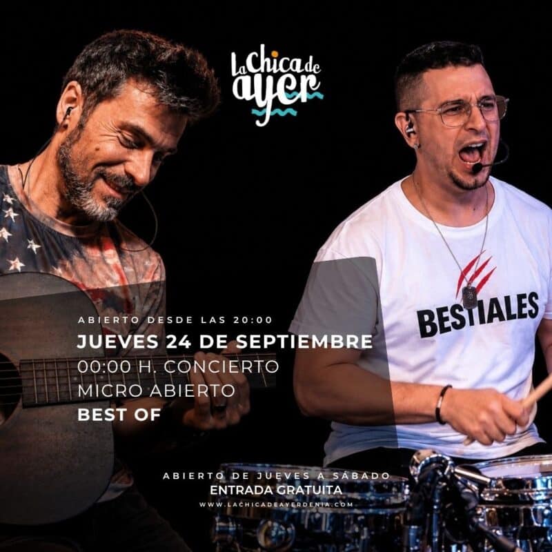 Concierto Best Of en La Chica de Ayer, jueves 24 septiembre