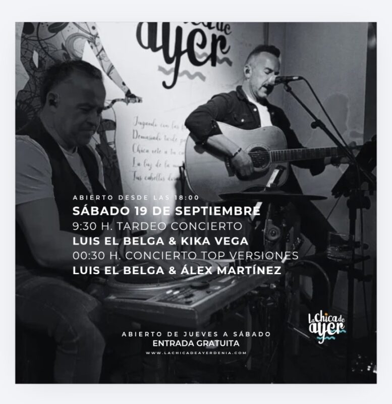 Cartel concierto Luis El Belga en La Chica de Ayer