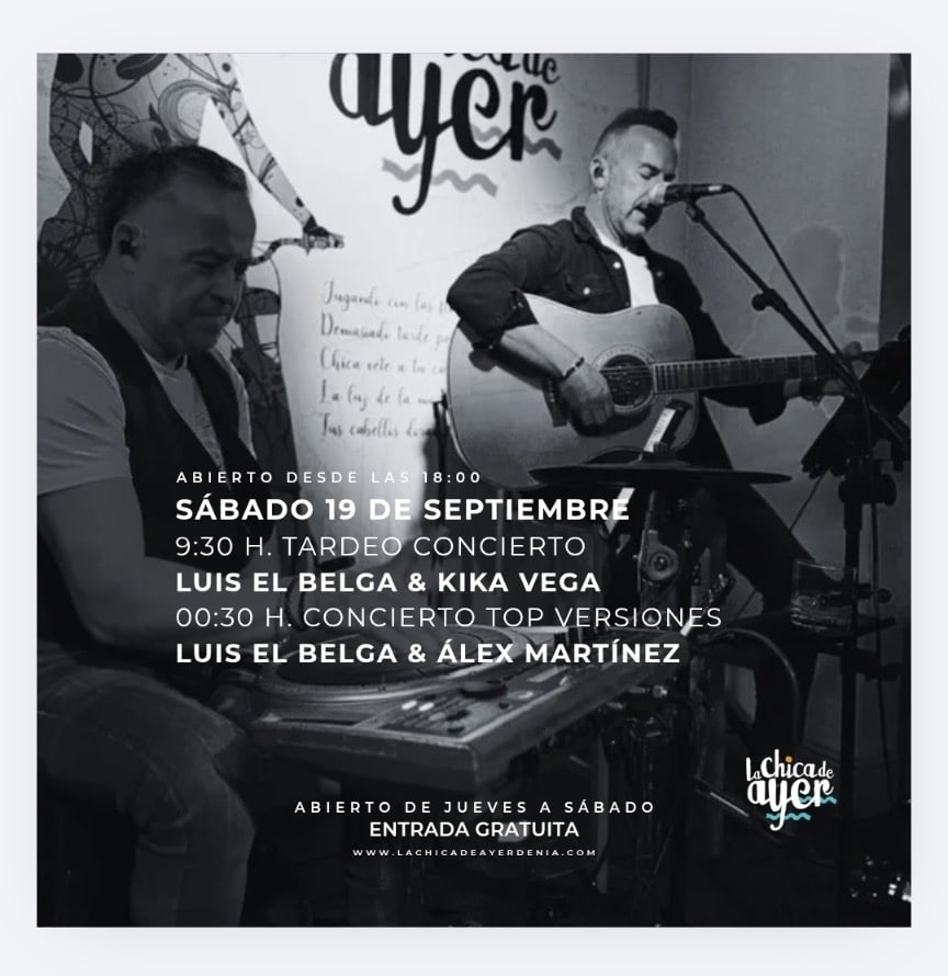 Cartel concierto Luis El Belga en La Chica de Ayer