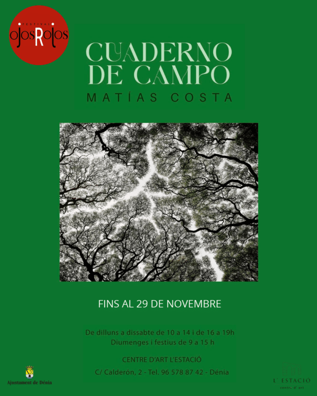 Cartel exposición Cuaderno de Campo de Matías Costa en Dénia