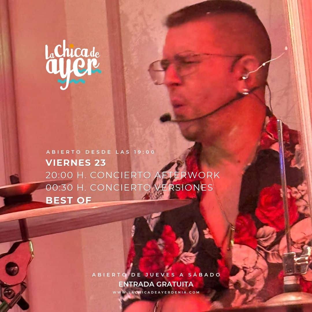 Baterista en concierto en La Chica de Ayer Dénia