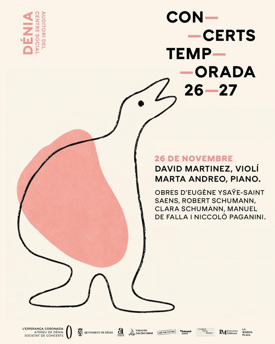 Cartel Concerts Temporada 26-27 Auditori Dénia