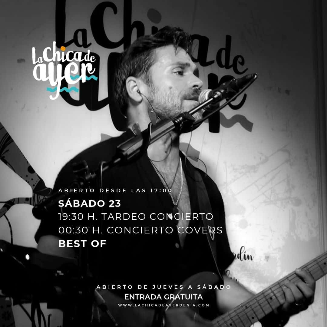 Cartel concierto covers en La Chica de Ayer el sábado 23