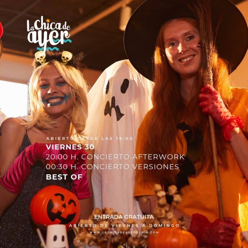 Fiesta de Halloween en La Chica de Ayer con disfraces